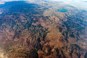 Mountains canyons plateu upland mexico city aerial view cityscape panorama photo