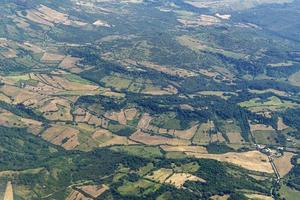 lazio region farmed fields hills aerial view photo