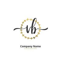 VB Initial handwriting and signature logo design with circle. Beautiful design handwritten logo for fashion, team, wedding, luxury logo. vector