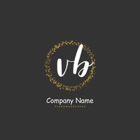 vb escritura inicial a mano y diseño de logotipo de firma con círculo. hermoso diseño de logotipo escrito a mano para moda, equipo, boda, logotipo de lujo. vector