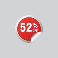 52 discount, Sales Vector badges for Labels, , Stickers, Banners, Tags, Web Stickers, New offer. Discount origami sign banner.