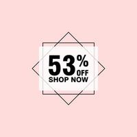 53 discount, Sales Vector badges for Labels, , Stickers, Banners, Tags, Web Stickers, New offer. Discount origami sign banner.