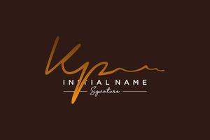 Initial KP signature logo template vector. Hand drawn Calligraphy lettering Vector illustration.