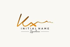 Initial KX signature logo template vector. Hand drawn Calligraphy lettering Vector illustration.