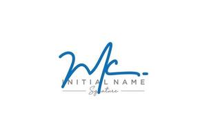 Initial MC signature logo template vector. Hand drawn Calligraphy lettering Vector illustration.