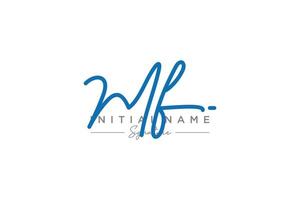 Initial MF signature logo template vector. Hand drawn Calligraphy lettering Vector illustration.