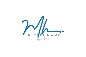 Initial MH signature logo template vector. Hand drawn Calligraphy lettering Vector illustration.