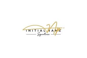 Initial NP signature logo template vector. Hand drawn Calligraphy lettering Vector illustration.