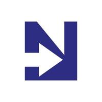 Letter N Financial Logo with Growth Arrow Design. Accounting Element, Financial Investment Symbol Vector Template