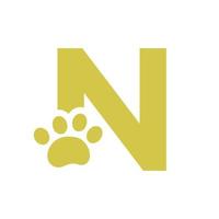 Letter N Pet Care Logo, Dog Logo Design Vector Sign and Symbol Template