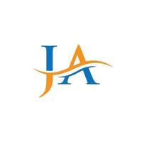 Premium Letter JA Logo Design with water wave concept. JA letter logo design with modern trendy vector