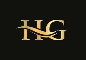 Initial linked letter HG logo design. Modern letter HG logo design vector with modern trendy