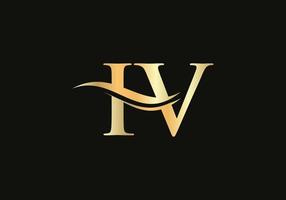 Modern IV logotype for luxury branding. Initial IV letter business logo design vector