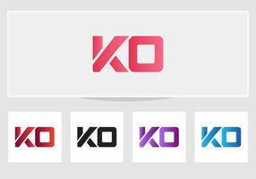 Modern KO Logo Letter Design Template vector