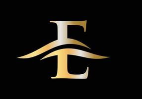 Letter E Logo With Luxury Concept vector