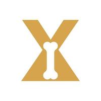Letter X Dog Logo, Pet Care Logo Design Vector Template