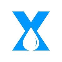 Letter X Water Logo Element Vector Template. Water Drop Logo Symbol