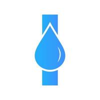 Letter I Water Logo Element Vector Template. Water Drop Logo Symbol