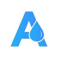 letra una plantilla de vector de elemento de logotipo de agua. símbolo del logotipo de la gota de agua