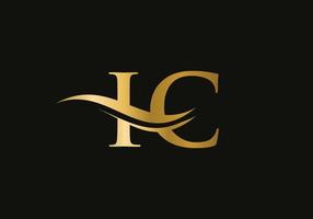 Initial Gold letter IC logo design. IC logo design with modern trendy vector