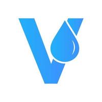 plantilla de vector de elemento de logotipo de agua de letra v. símbolo del logotipo de la gota de agua