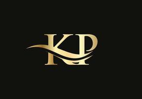diseño de logotipo kp elegante y con estilo para su empresa. logotipo de la letra kp. logotipo de jp para marcas de lujo vector