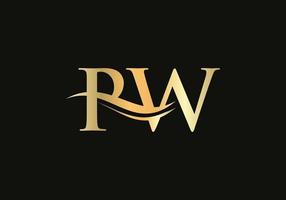 Modern PW logotype for luxury branding. Initial PW letter business logo design vector