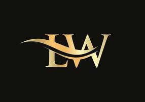 Initial Letter LW Linked Logo for business and company identity. Modern Letter LW Logo Vector Template with modern trendy