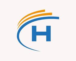diseño del logotipo de la letra h para negocios, construcción, tecnología y símbolo inmobiliario vector