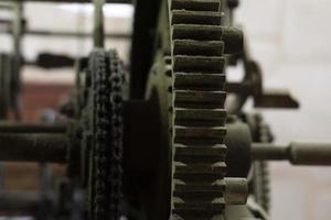 old ancient tower clock mechanism detail