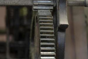 old ancient tower clock mechanism detail photo