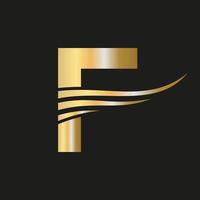 Modern Letter F Logo Monogram Logotype Vector Template Combined with Luxury, Fashion Business and Company Identity