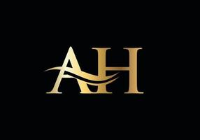 Modern AH Logo Design for business and company identity. Creative AH letter with luxury concept. vector