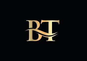 Creative BT letter with luxury concept. Modern BT Logo Design for business and company identity. vector