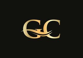 Initial Gold letter GC logo design. GC logo design with modern trendy vector