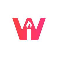 Letter W Candle Logo Design For Event, Celebration and Party Symbol Vector