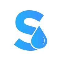 plantilla de vector de elemento de logotipo de agua de letra s. símbolo del logotipo de la gota de agua