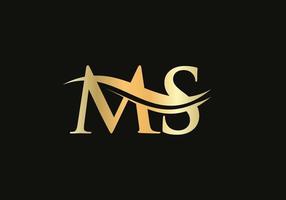 MS Linked Logo for business and company identity. Creative Letter MS logo Vector