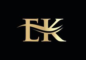 diseño moderno del logotipo ek para la identidad empresarial y empresarial. carta ek creativa con concepto de lujo vector
