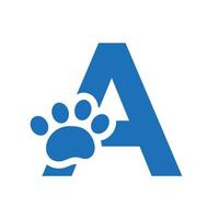 Letter A Pet Care Logo, Dog Logo Design Vector Sign and Symbol Template