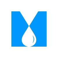 Letter M Water Logo Element Vector Template. Water Drop Logo Symbol