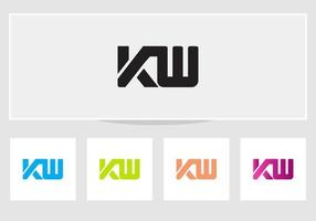 plantilla de diseño de carta de logotipo kw moderno vector