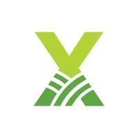 logotipo de la letra x agricultura. logotipo de agro granja basado en el alfabeto para panadería, pan, pastel, café, pastelería, identidad comercial de industrias domésticas vector