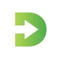 logotipo financiero letra d con diseño de flecha de crecimiento. elemento de contabilidad, plantilla de vector de símbolo de inversión financiera