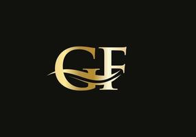 vector de diseño de logotipo de letra gf moderna. diseño de logotipo gf de letra vinculada inicial con moda creativa, mínima y moderna