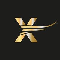 Modern Letter X Logo Monogram Logotype Vector Template Combined with Luxury, Fashion Business and Company Identity