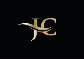 Initial Gold letter JC logo design. JC logo design with modern trendy vector