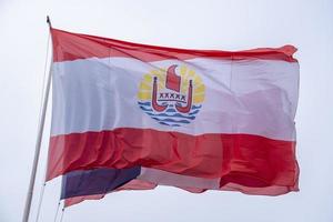 french polynesia waving flag in Bora Bora photo