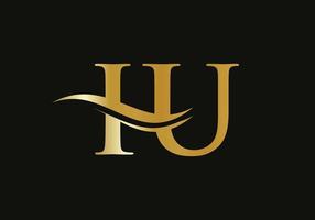 Modern IU logotype for luxury branding. Initial IU letter business logo design vector