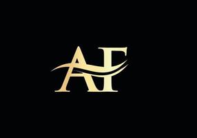 AF Letter Linked Logo for business and company identity. Initial Letter AF Logo Vector Template.
